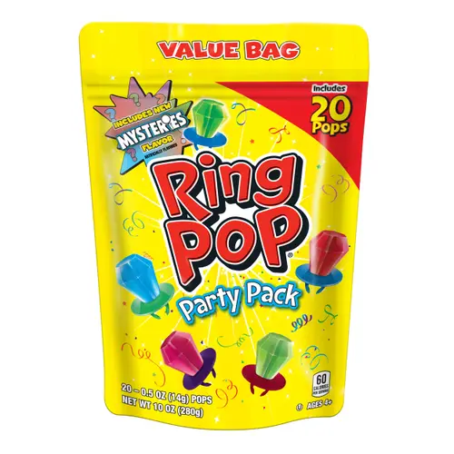 Ring Pop, Kosher, Assorted Flavor, Individually Wrapped Lollipops, 10 oz, 20 Count, Bag thumbnail 2