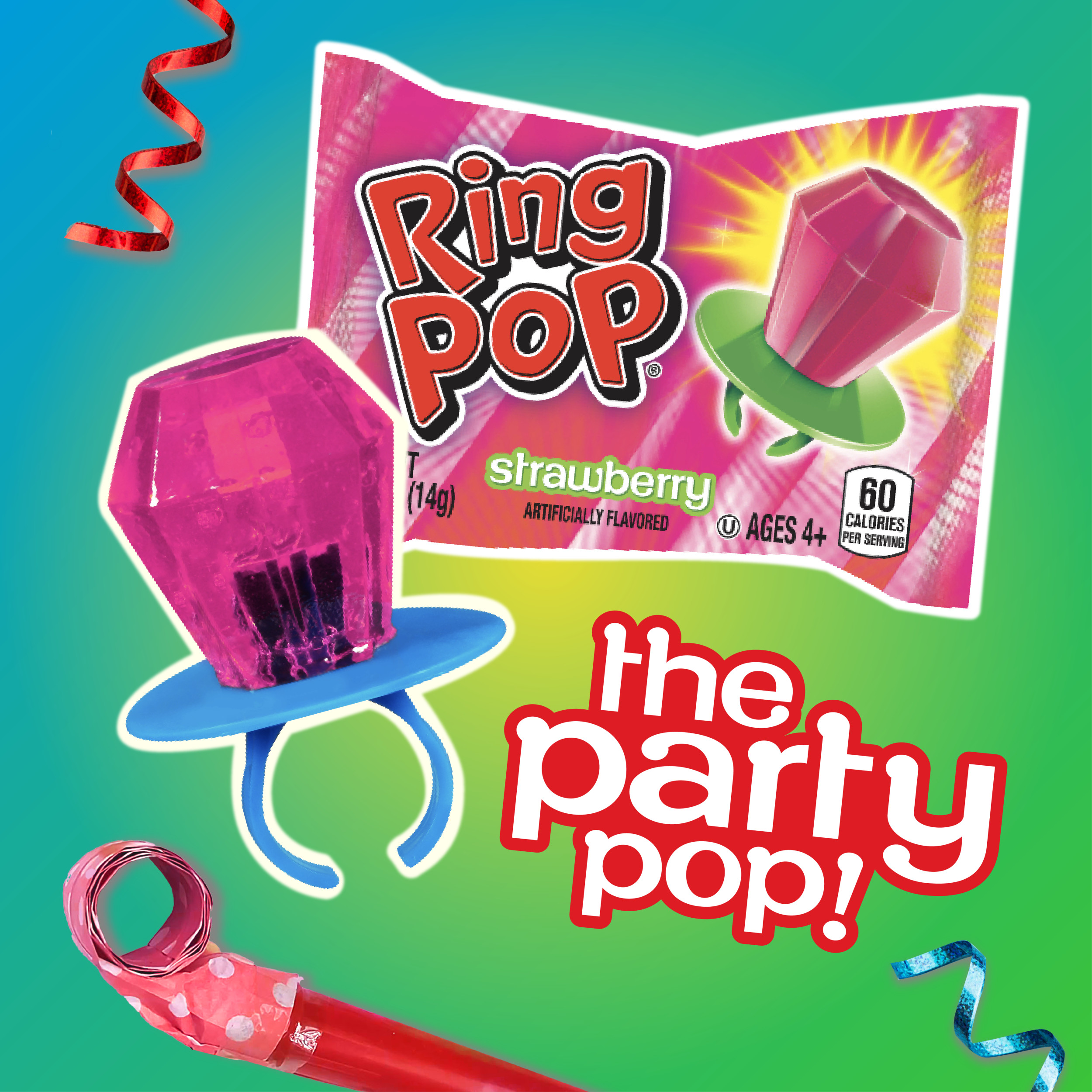 Ring Pop, Kosher, Assorted Flavor, Individually Wrapped Lollipops, 10 oz, 20 Count, Bag thumbnail 4