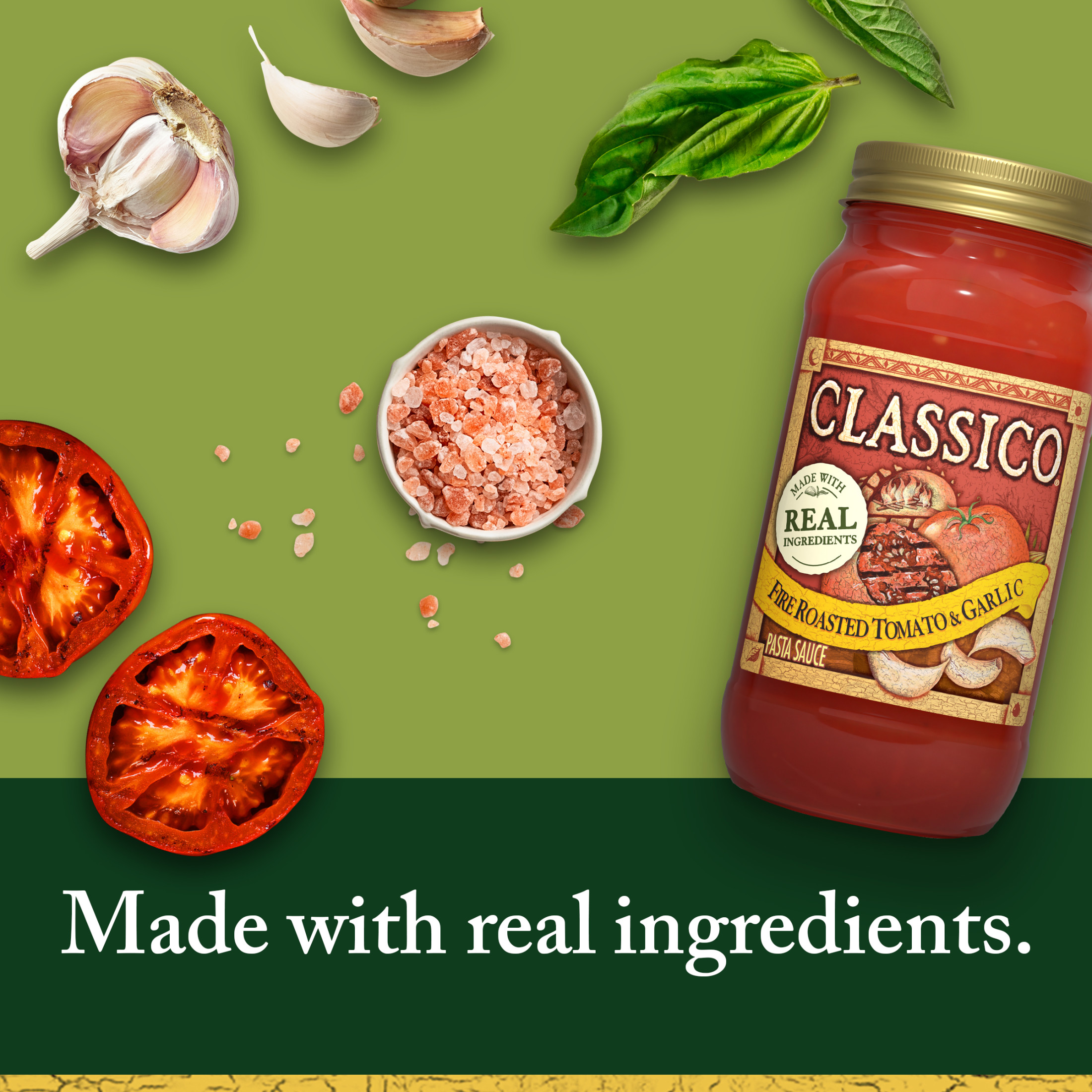 Classico Fire Roasted Tomato & Garlic Spaghetti Pasta Sauce, 24 oz. Jar thumbnail 2