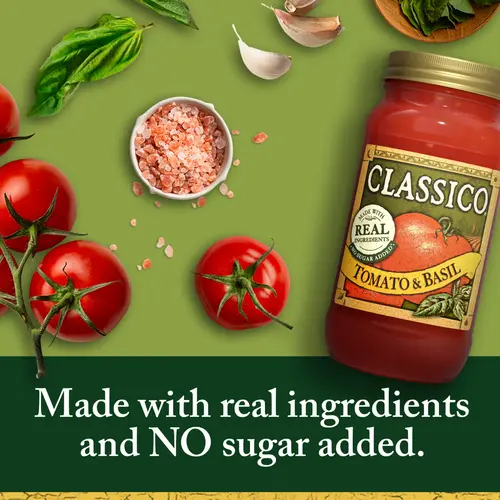 Classico Tomato & Basil Spaghetti Pasta Sauce, 24 oz. Jar thumbnail 2