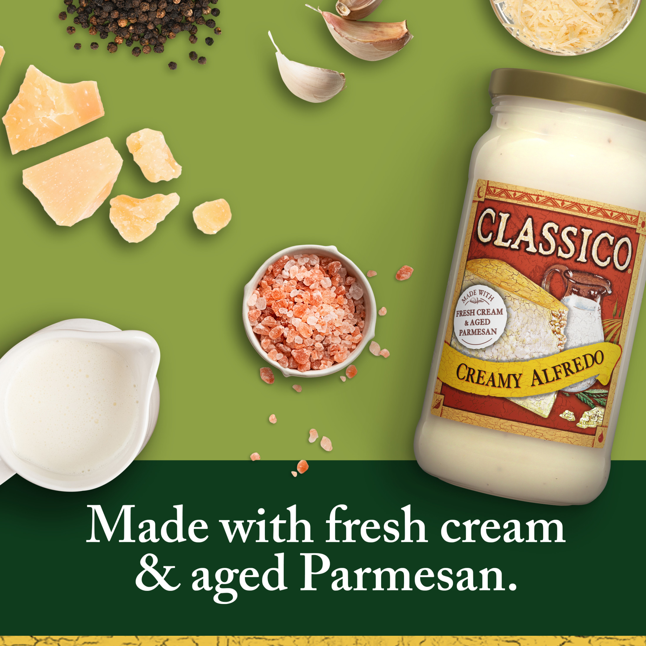 Classico Creamy Alfredo Spaghetti Pasta Sauce, 15 oz. Jar thumbnail 2