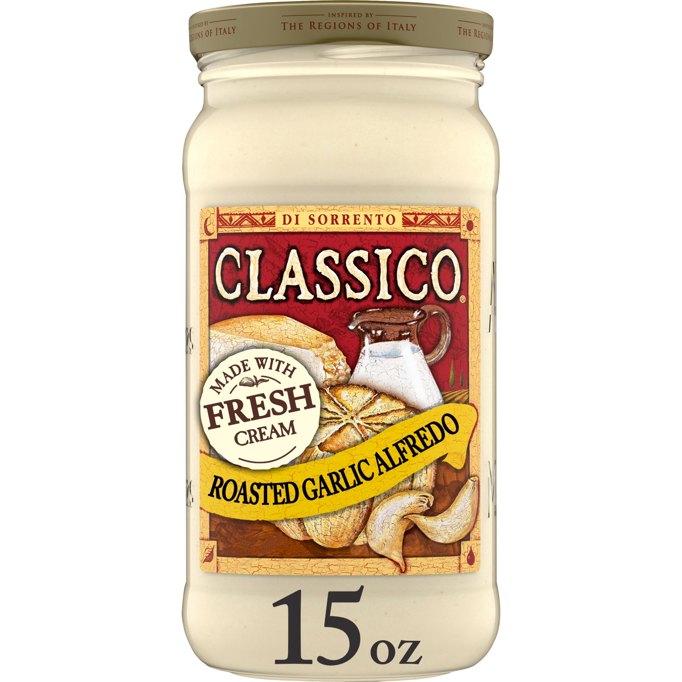 Classico Roasted Garlic Alfredo Spaghetti Pasta Sauce, 15 oz. Jar