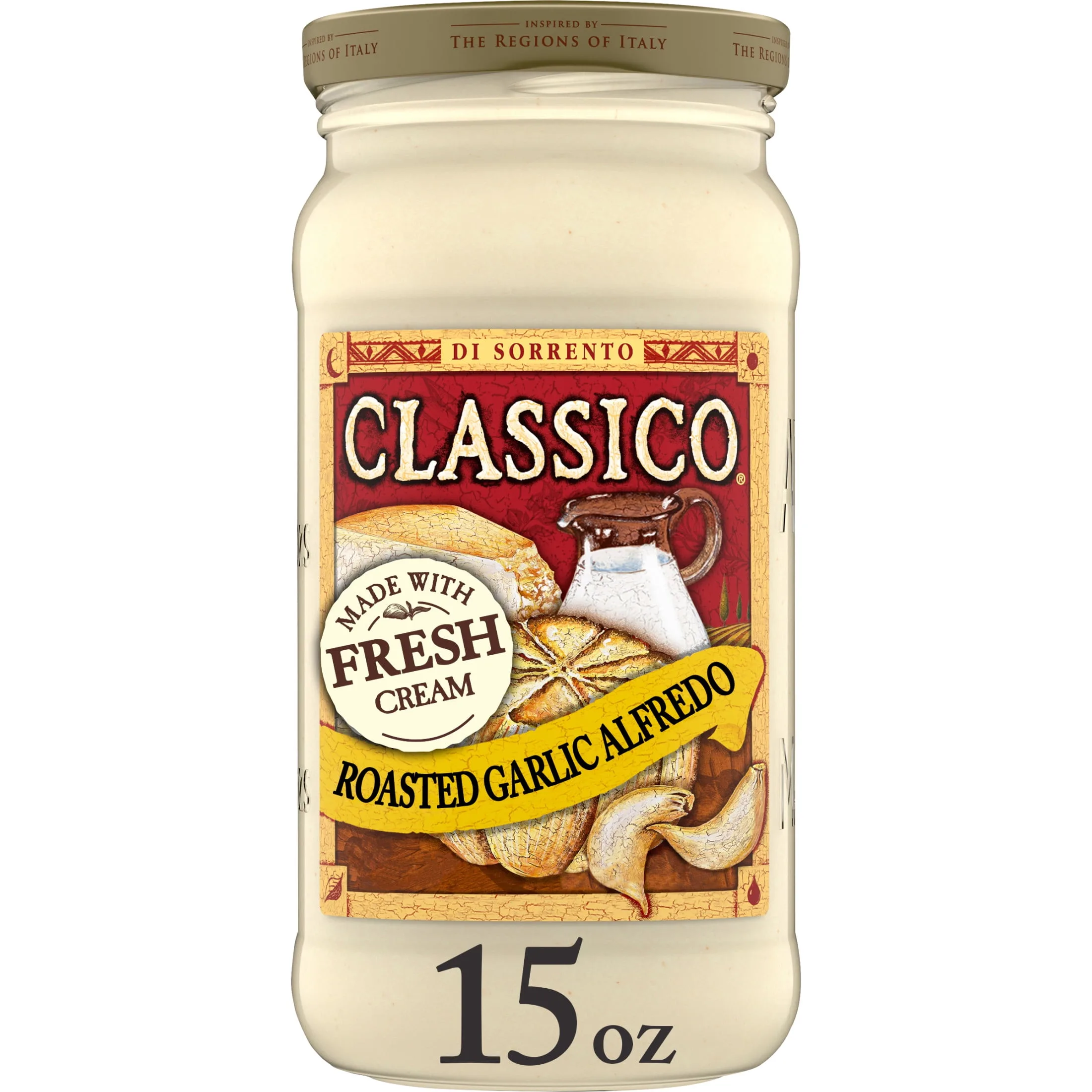 Classico Roasted Garlic Alfredo Spaghetti Pasta Sauce, 15 oz. Jar