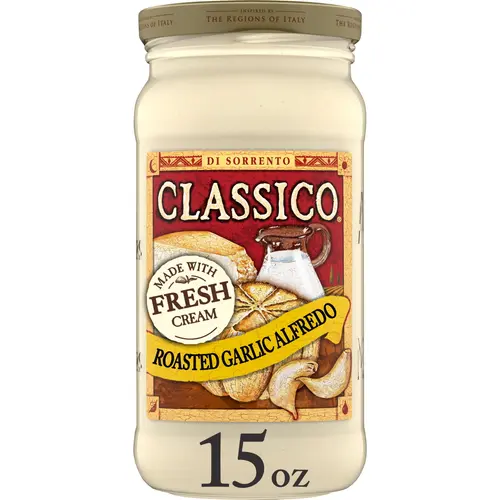 Classico Roasted Garlic Alfredo Spaghetti Pasta Sauce, 15 oz. Jar