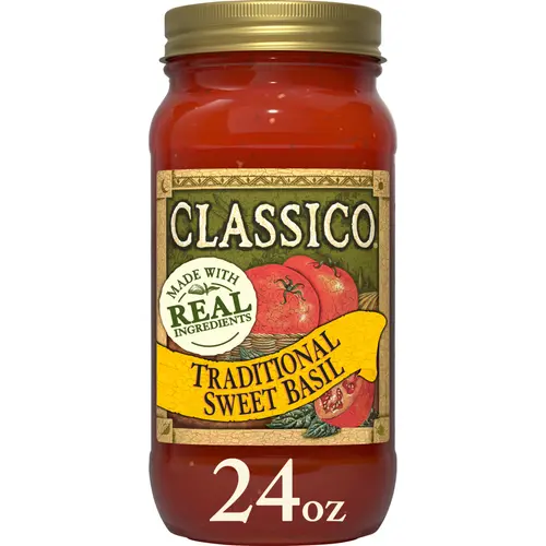 Classico Traditional Sweet Basil Spaghetti Pasta Sauce, 24 oz. Jar