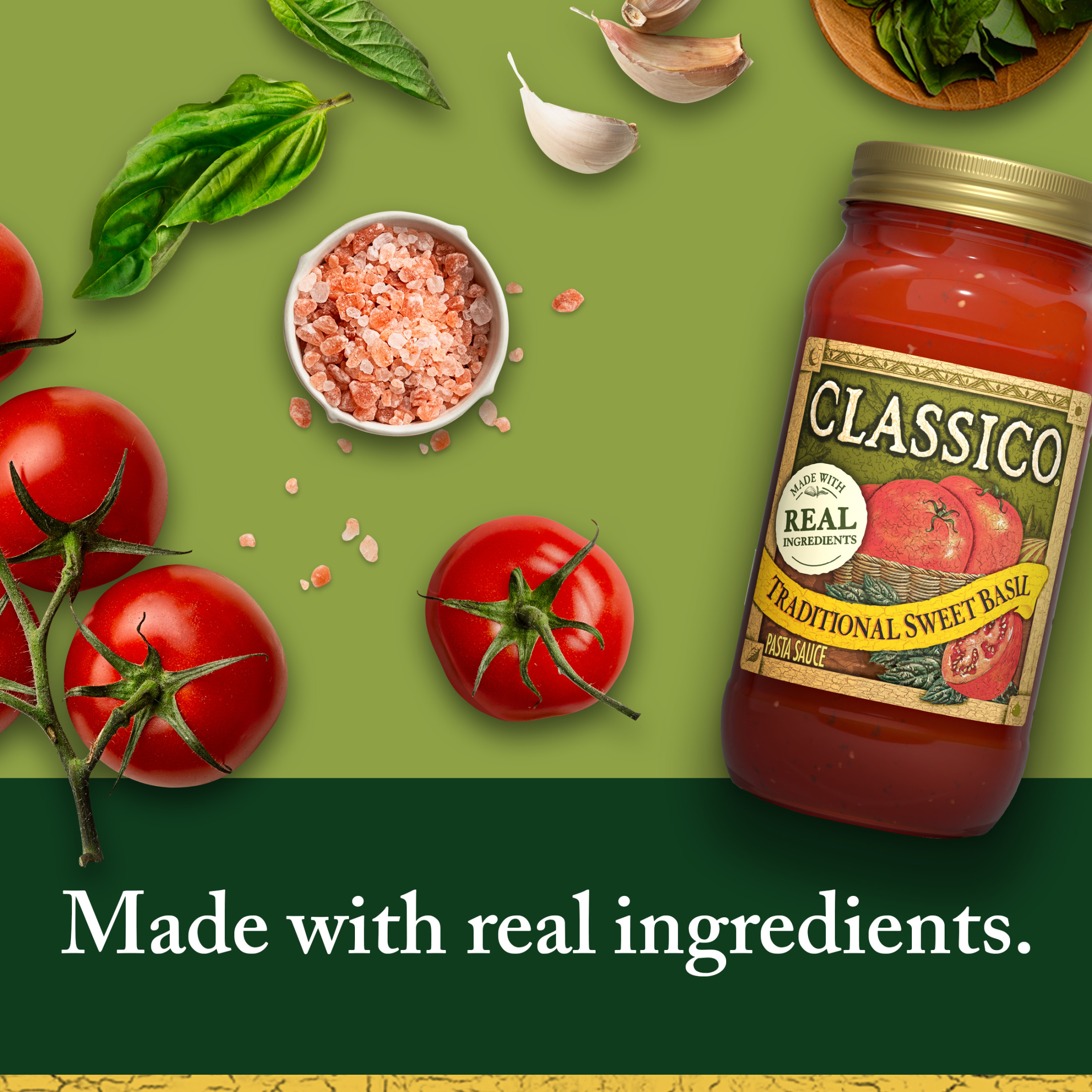 Classico Traditional Sweet Basil Spaghetti Pasta Sauce, 24 oz. Jar thumbnail 2