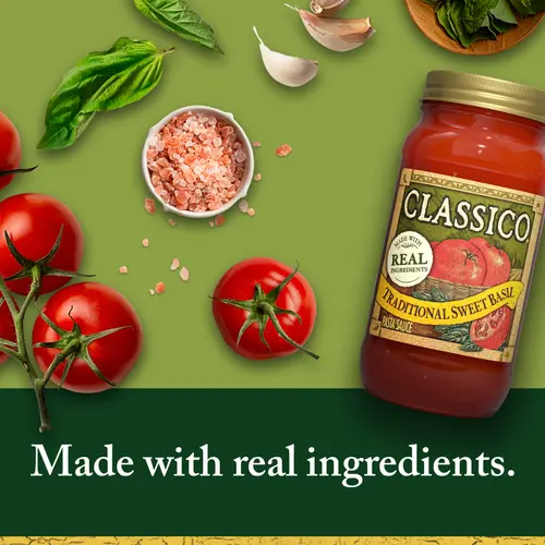 Classico Traditional Sweet Basil Spaghetti Pasta Sauce, 24 oz. Jar thumbnail 2