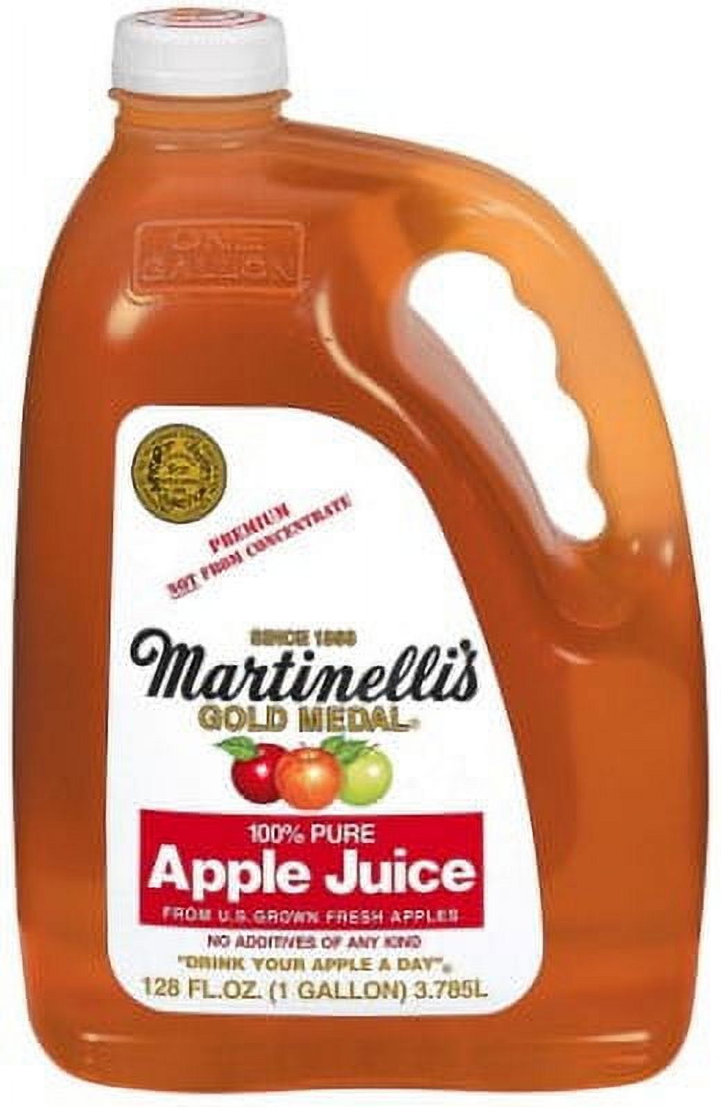 Martinelli's Gold Medal Apple Juice, 100% Pure Apple Juice, 128 fl oz, 1 Gallon, Shelf-Stable