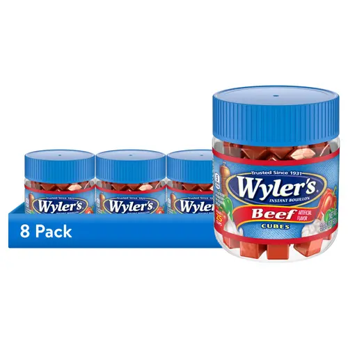 (8 pack) Wyler's Instant Bouillon Beef Flavored Cubes, 3.25 oz Jar