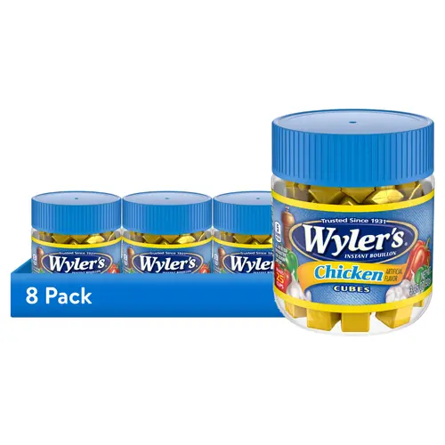 (8 pack) Wyler's Instant Bouillon Chicken Flavored Cubes, 3.25 oz Jar