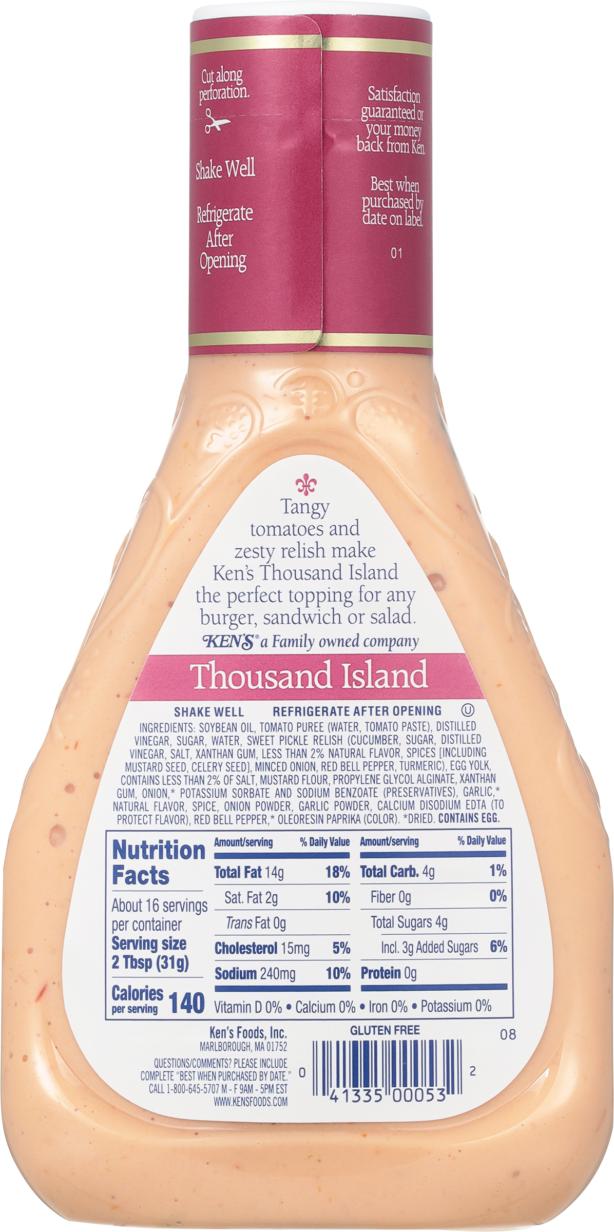 Ken's Steak House Thousand Island Salad Dressing 16 fl. oz. thumbnail 3
