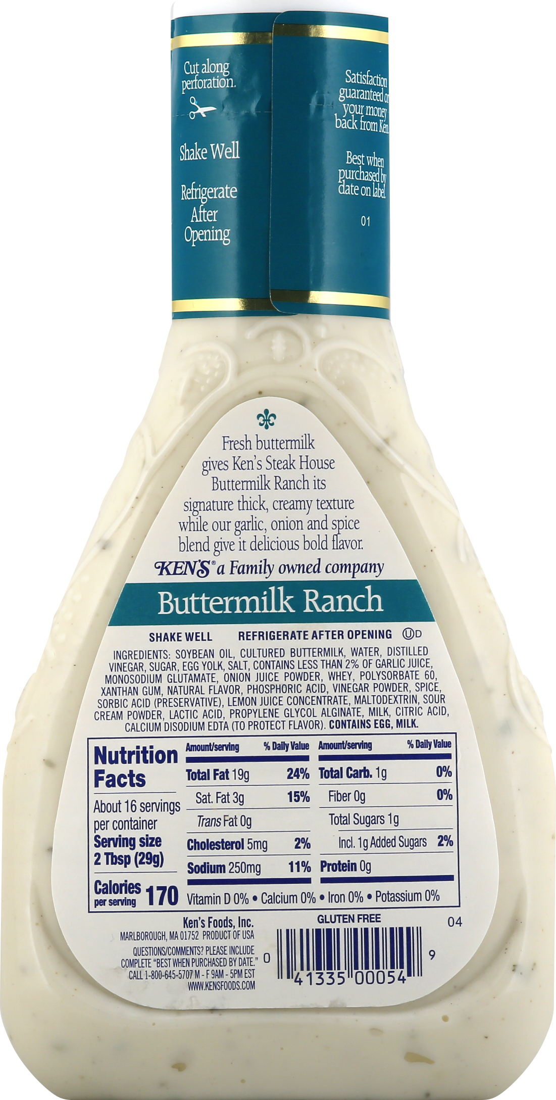 Ken's Steak House Buttermilk Ranch Salad Dressing 16 oz thumbnail 3