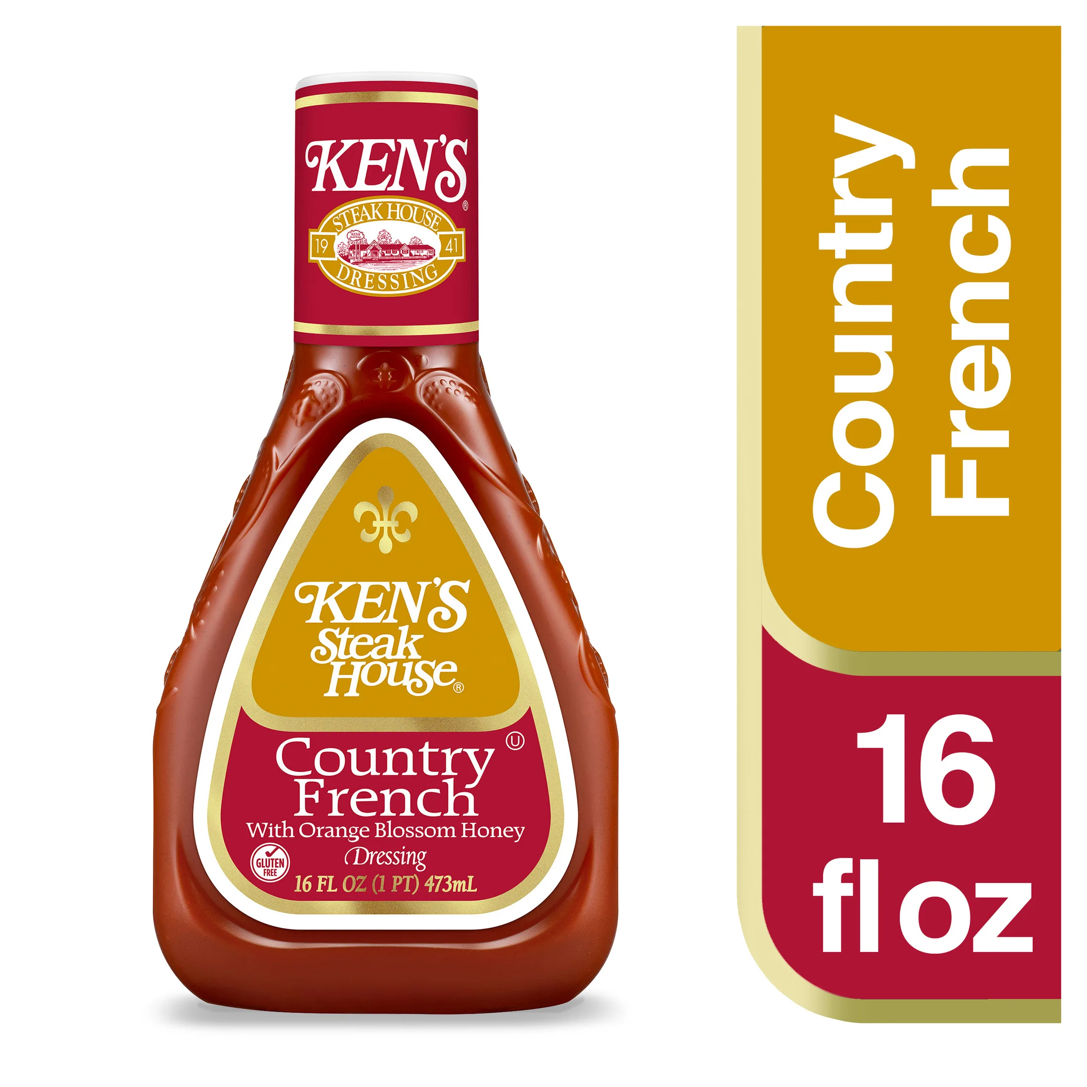 Ken's Steak House Country French with Orange Blossom Honey Salad Dressing, 16 fl. oz.