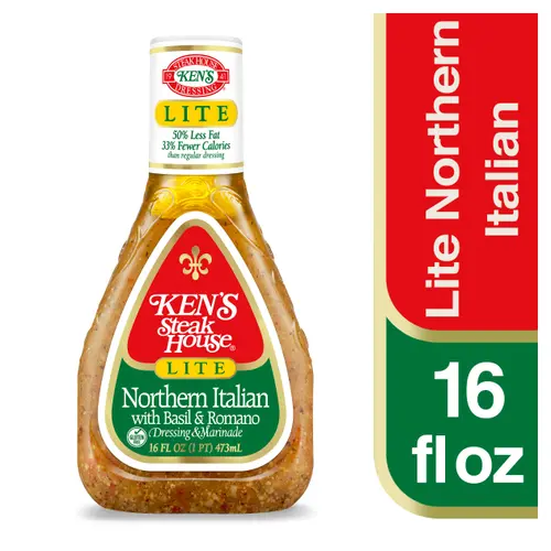 Ken's Steak House Lite Northern Italian with Basil & Romano Salad Dressing & Marinade 16 fl oz
