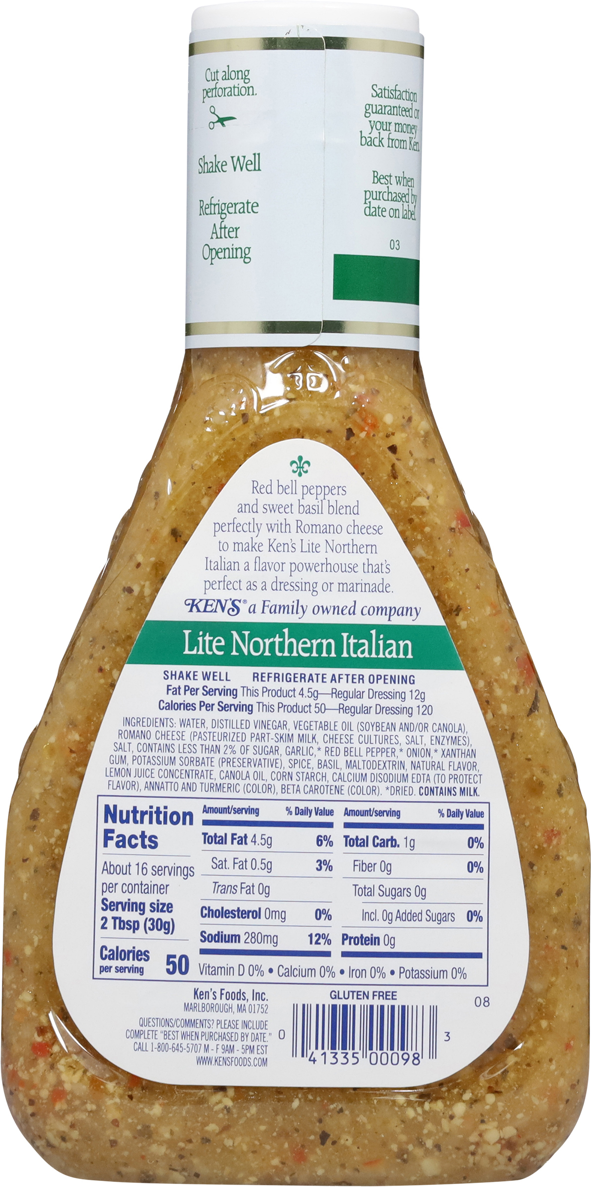 Ken's Steak House Lite Northern Italian with Basil & Romano Salad Dressing & Marinade 16 fl oz thumbnail 3