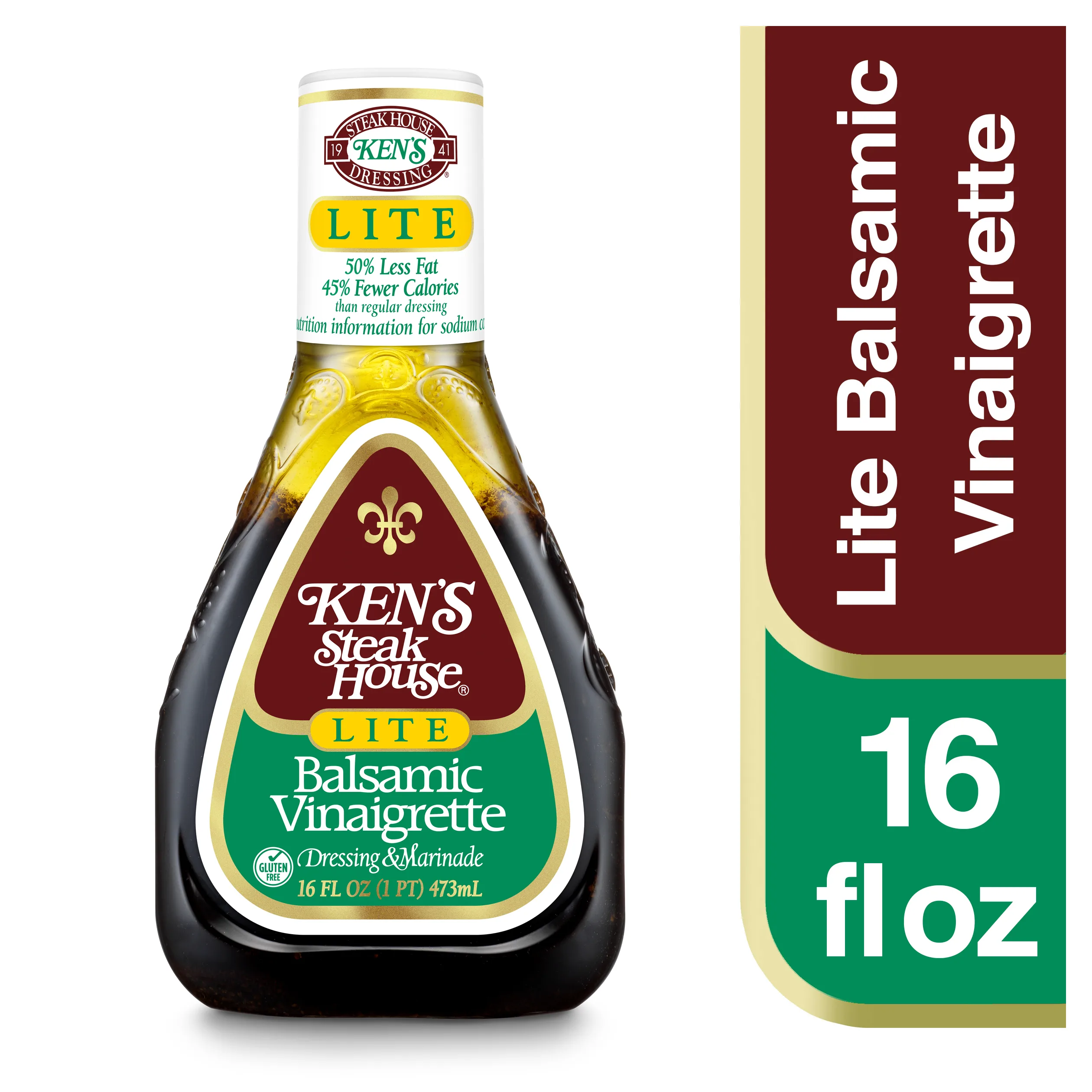 Ken's Steak House Lite Balsamic Vinaigrette Dressing & Marinade 16 oz