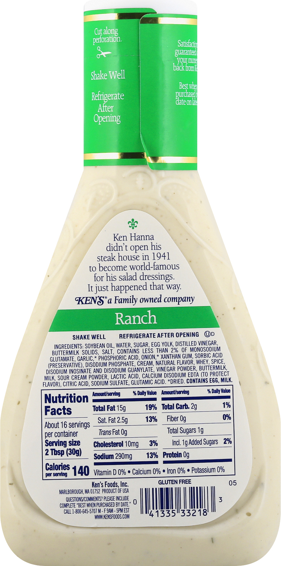 Ken's Steak House Ranch Salad Dressing 16 fl oz thumbnail 3