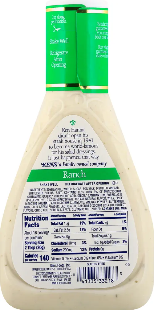 Ken's Steak House Ranch Salad Dressing 16 fl oz thumbnail 3