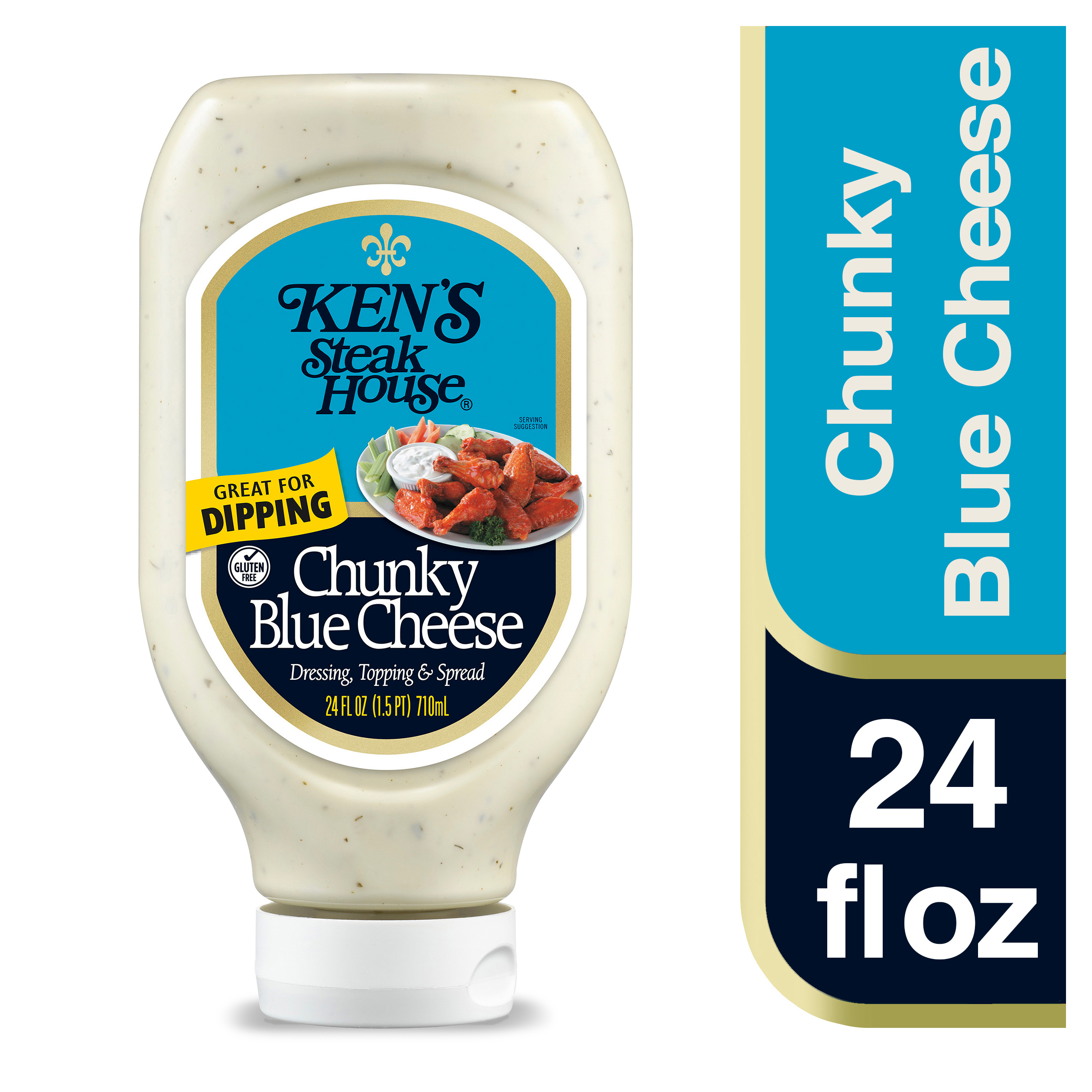 Ken's Steak House Chunky Blue Cheese Salad Dressing, 24 fl oz