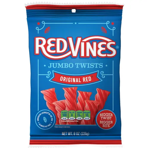 Red Vines, Jumbo Original Red Licorice Candy, 8oz