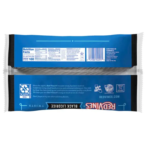 Red Vines Twists Black Licorice Candy, 14oz Family Size Bag thumbnail 2