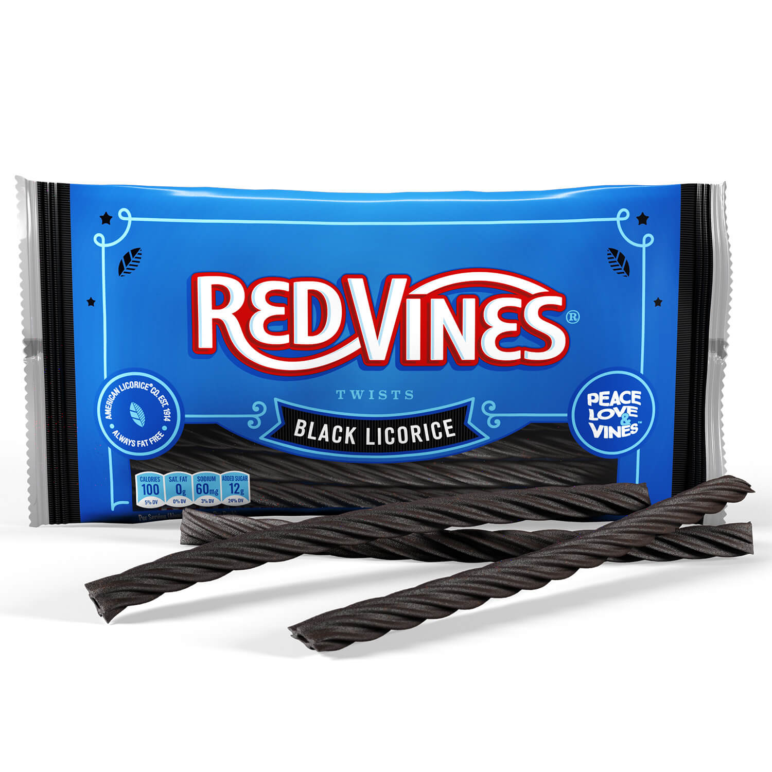 Red Vines Twists Black Licorice Candy, 14oz Family Size Bag thumbnail 3