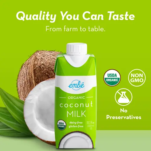 embe Organic Unsweetened Dairy-Free Coconut Milk, 11.1 fl. oz. thumbnail 3
