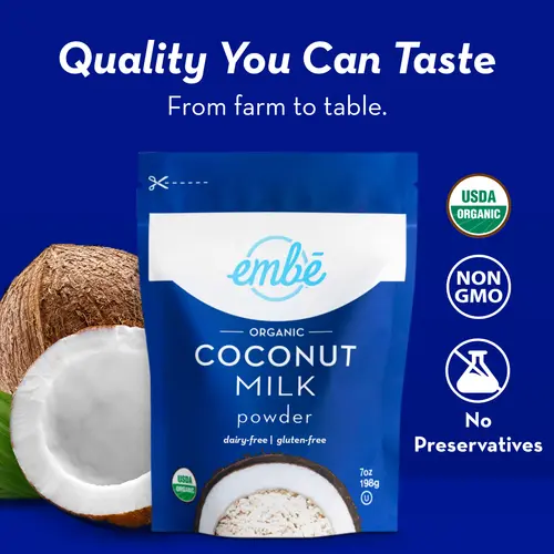 embe Organic Coconut Milk Powder, Dairy-Free & Gluten-Free, 7 oz. Pouch thumbnail 3