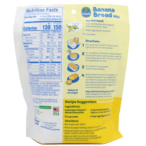 Concord Foods, Chiquita Banana Bread Mix, 13.7 oz thumbnail 2