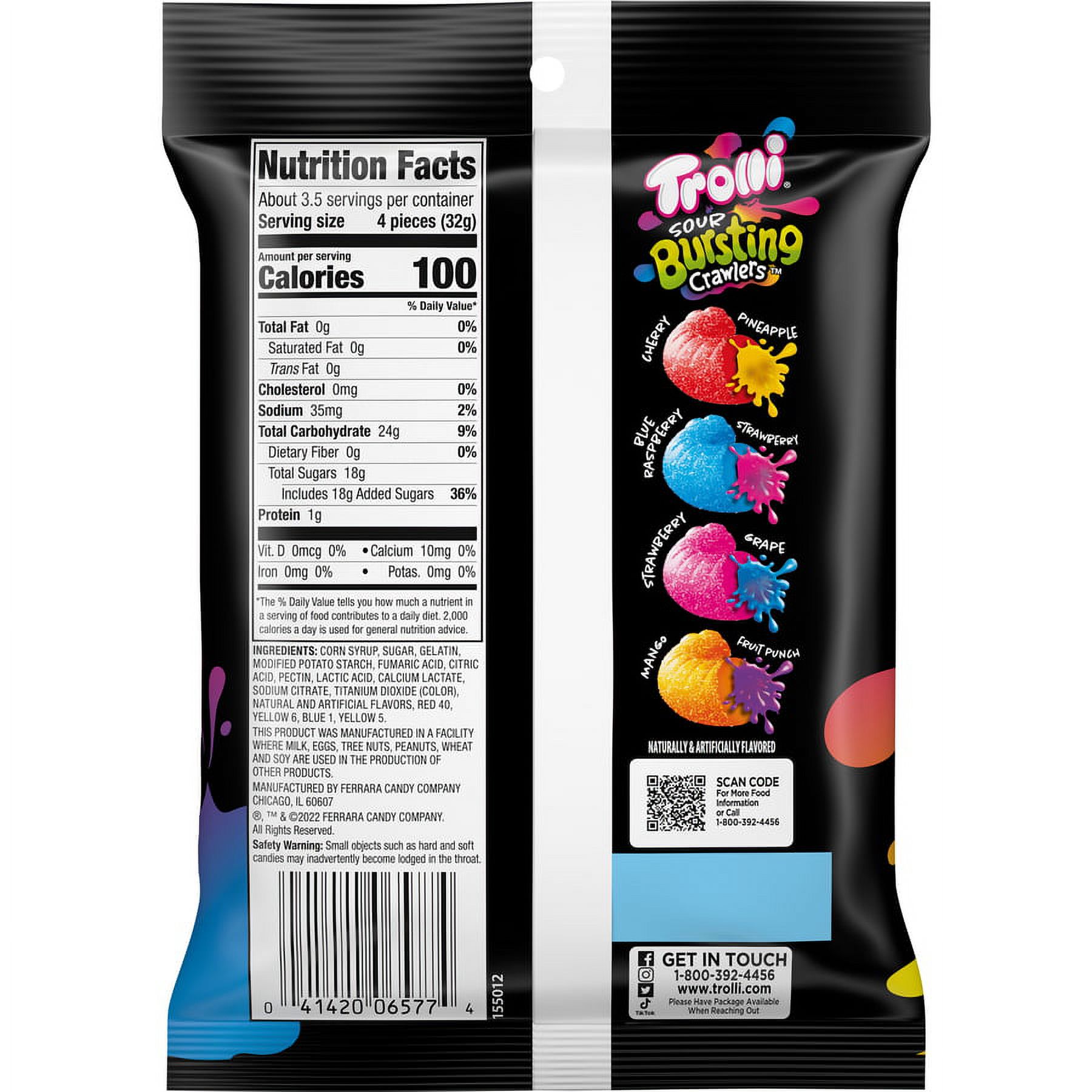 Trolli Sour Bursting Crawlers Gummy Candy, 4.25oz thumbnail 2