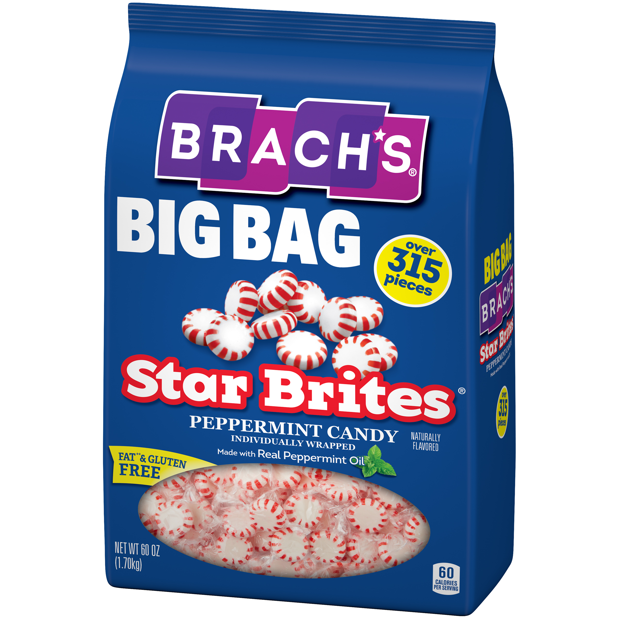 Brach's Star Brites, Individually Wrapped, Peppermint Candy, 60 oz thumbnail 4