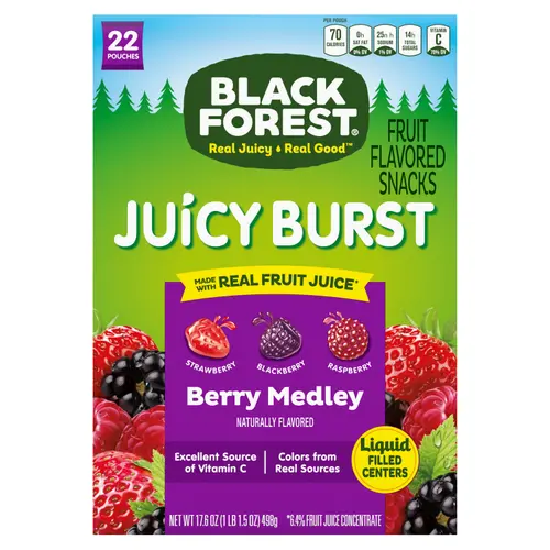 Black Forest Fruit Flavored Snacks Juicy Burst, Berry Medley, 17.6 oz Box, 22 Count thumbnail 2