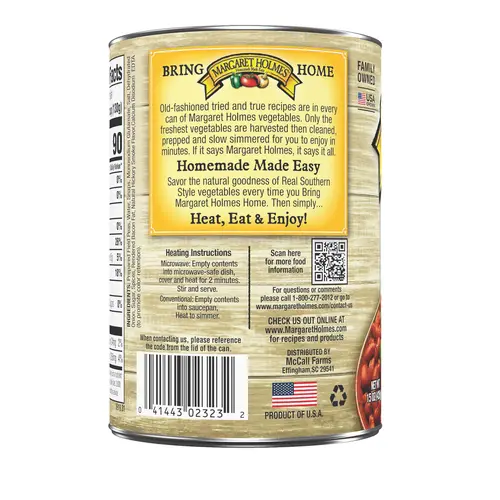 Margaret Holmes Field Peas and Snaps, Canned Vegetables, 15 oz thumbnail 3
