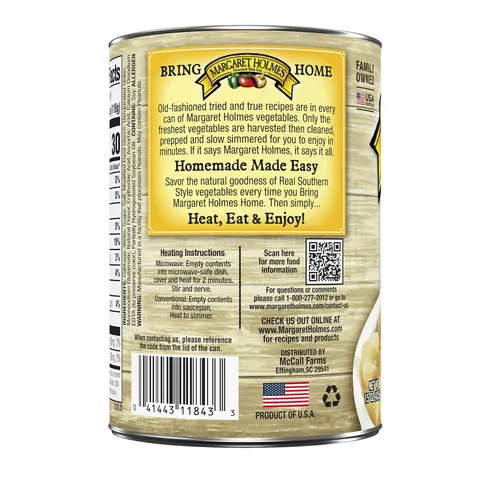 Margaret Holmes Seasoned Cabbage, Canned Vegetables, 15 oz thumbnail 3