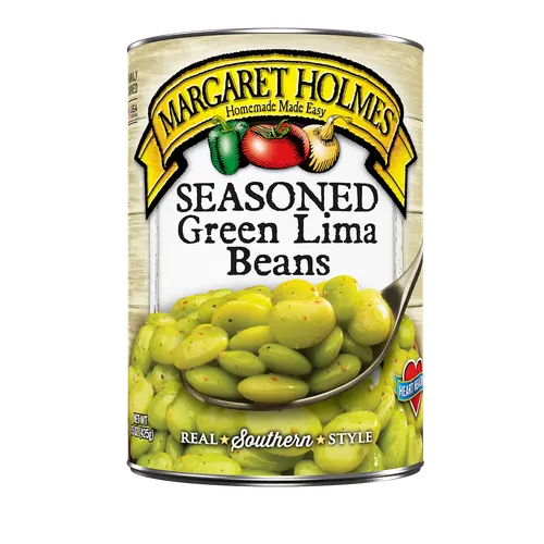 Margaret Holmes Seasoned Green Lima Beans, Canned Beans, 15 oz