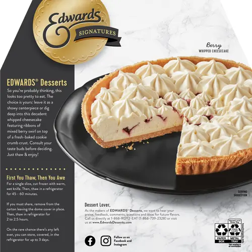 Edwards Signature Cheese Cake Desserts Whipped Berry Cheesecake, 23.5 oz thumbnail 3