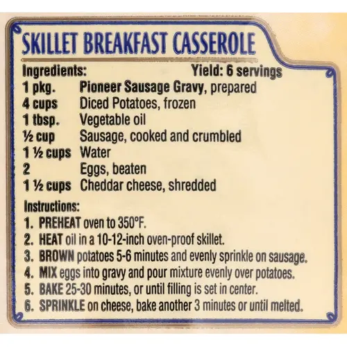 Pioneer Country Sausage Gravy Mix, 2.75 oz - Makes 2 Cups - 8 Servings! Just add water! thumbnail 3
