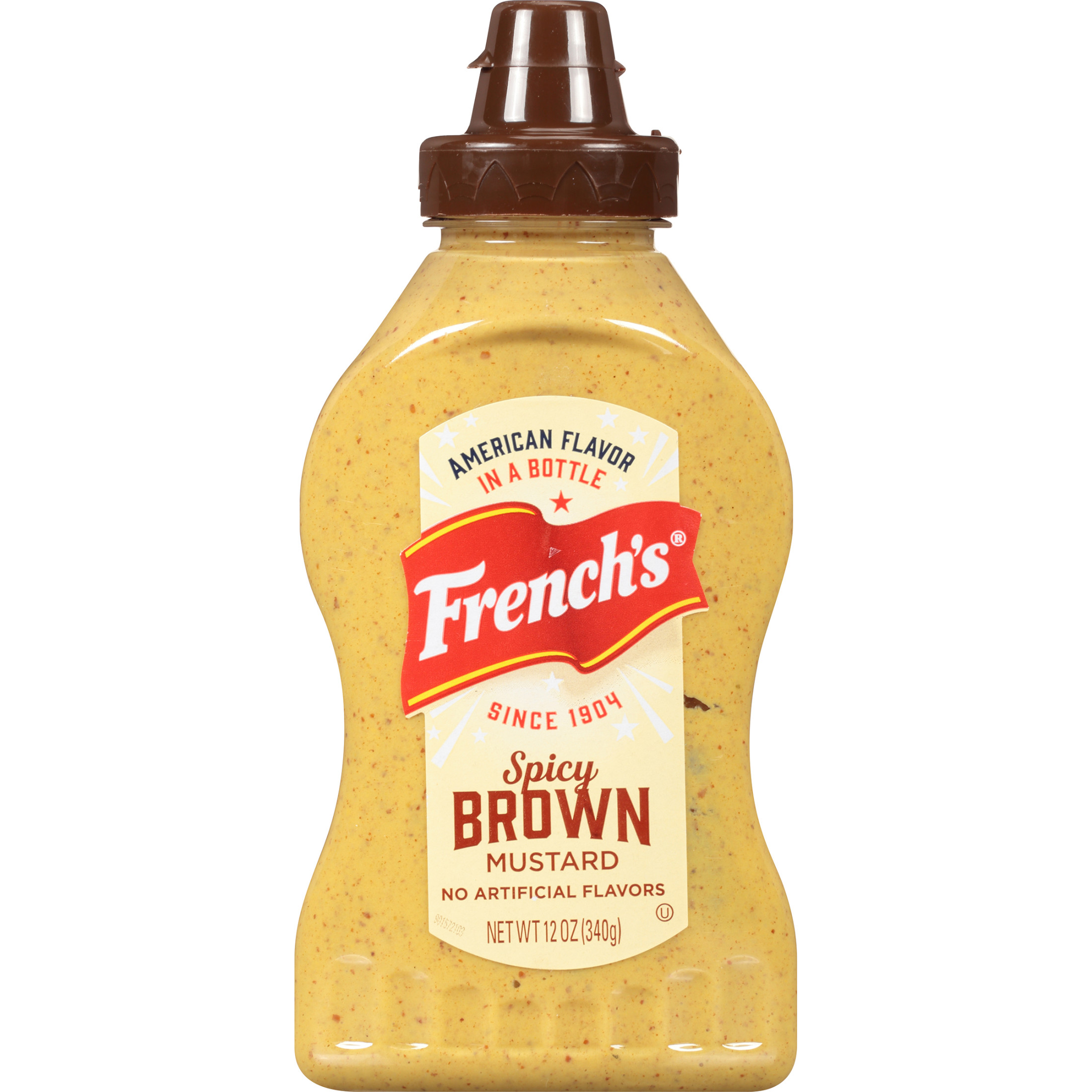 French's No Artificial Flavors Spicy Brown Mustard, 12 oz Bottle