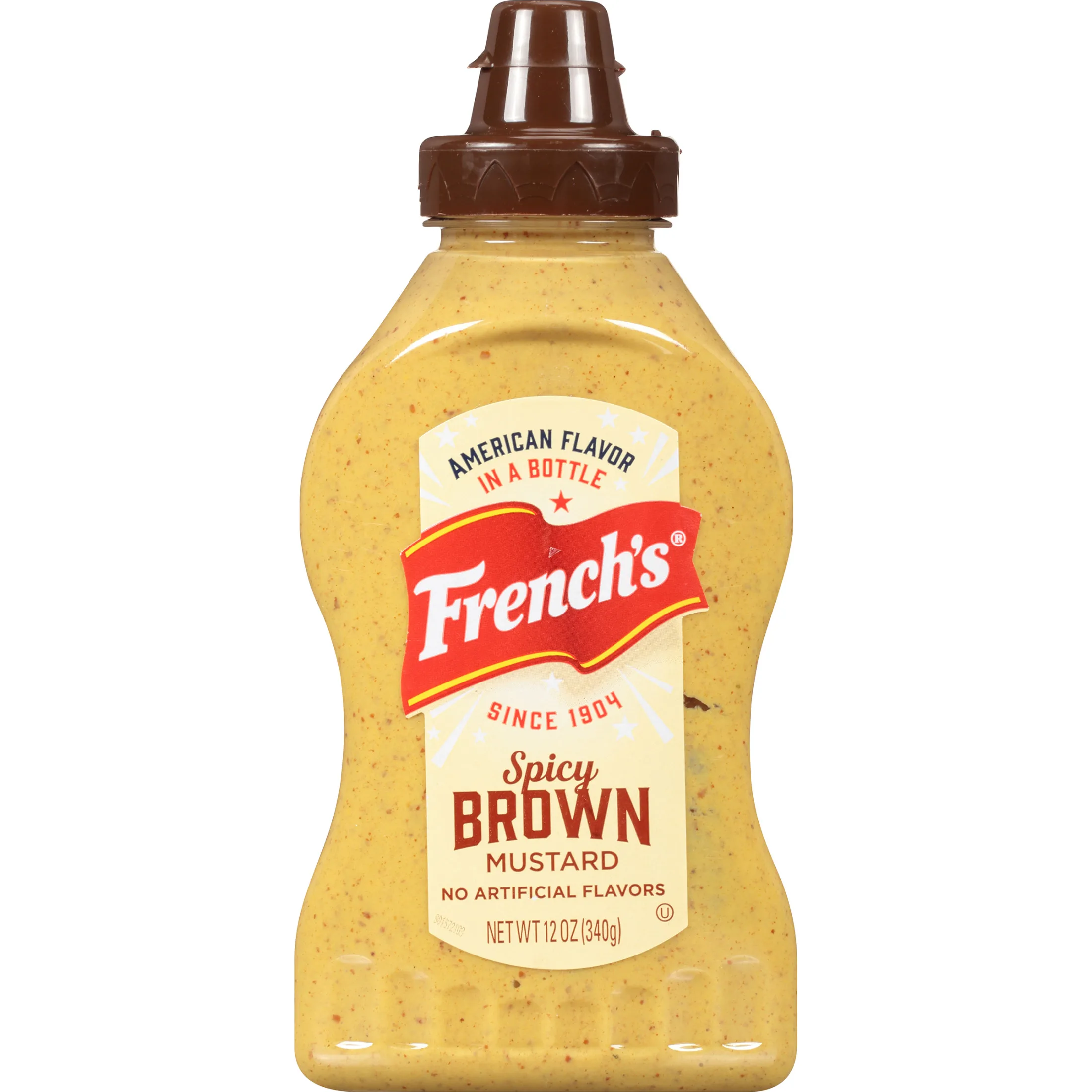 French's No Artificial Flavors Spicy Brown Mustard, 12 oz Bottle