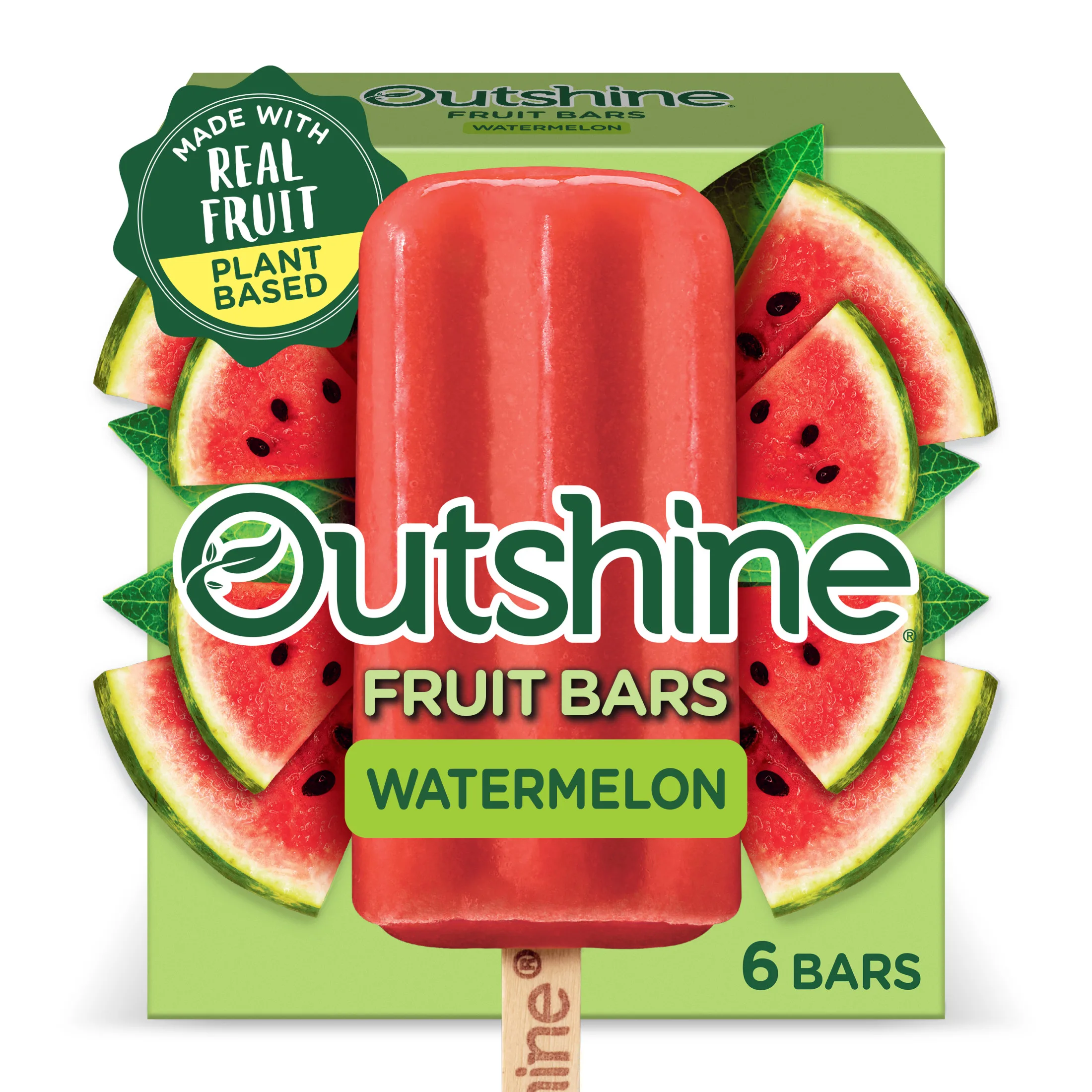 Outshine Watermelon Frozen Fruit Bars, Non-GMO, Gluten Free, 6 Ct