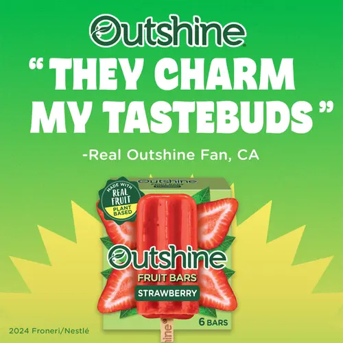 Outshine Strawberry Frozen Fruit Bars, Non-GMO, 6 Count thumbnail 4
