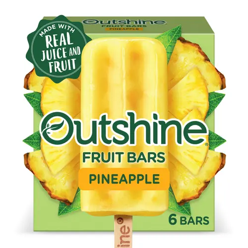 Outshine Pineapple Frozen Fruit Bars, Non-GMO, Gluten Free, 6 Ct