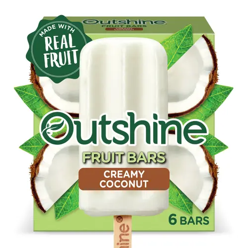 Outshine Creamy Coconut Frozen Fruit Bars,Non-GMO, Gluten Free, 6 Ct