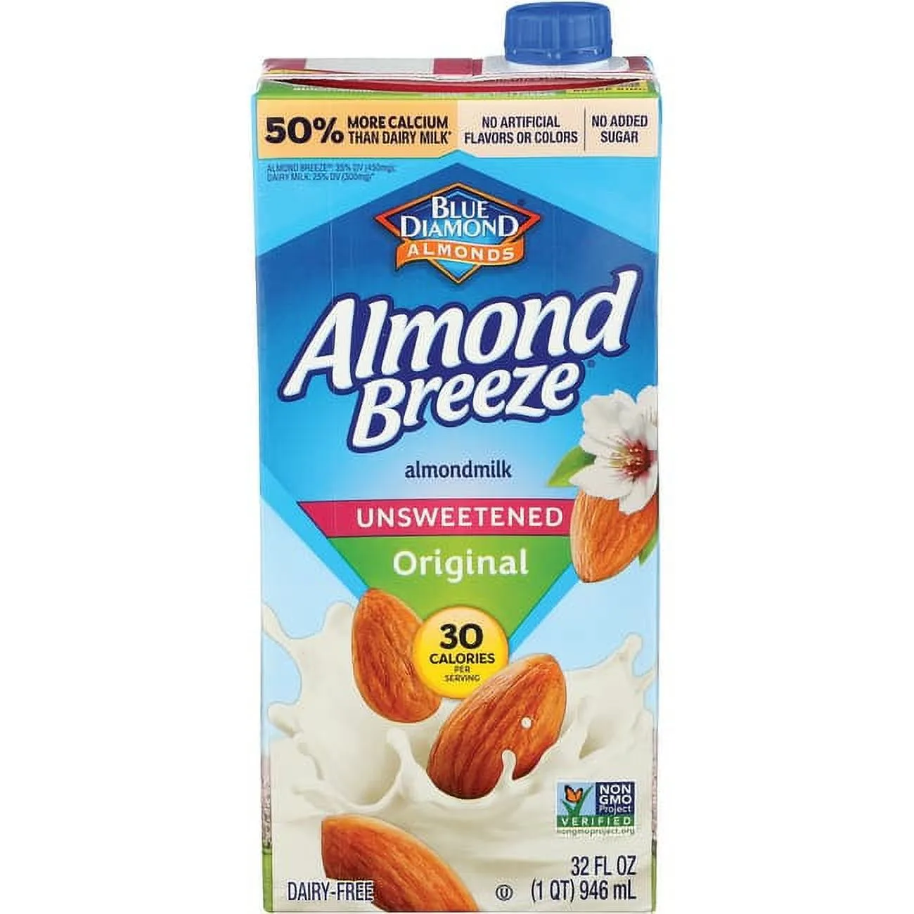 Almond Breeze Unsweetened Original Shelf-Stable Almondmilk, 32 oz