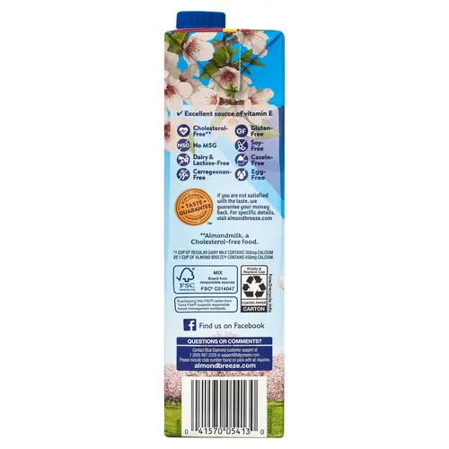 Almond Breeze Unsweetened Original Shelf-Stable Almondmilk, 32 oz thumbnail 4