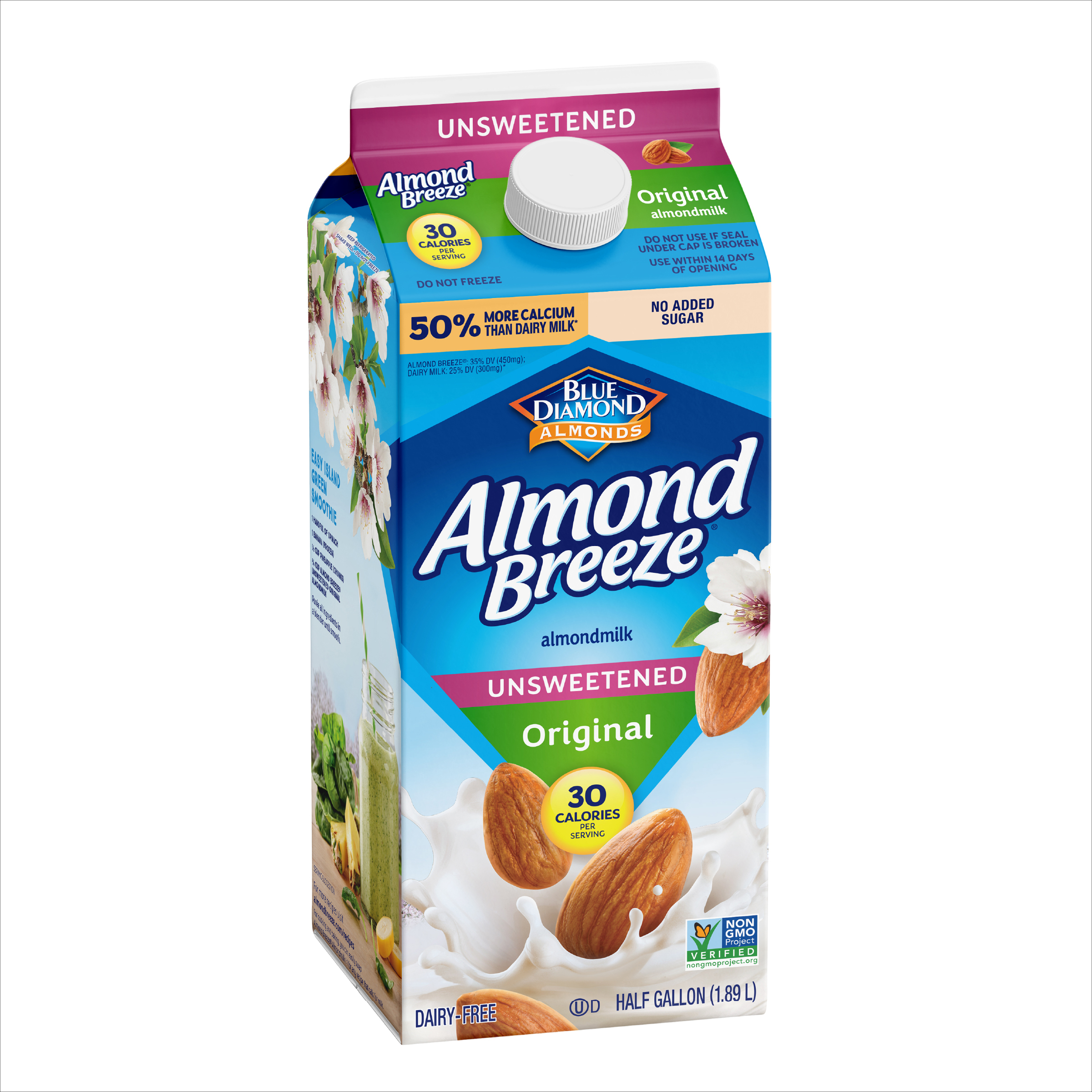 Almond Breeze Unsweetened Original Almond Milk, 64 oz thumbnail 2