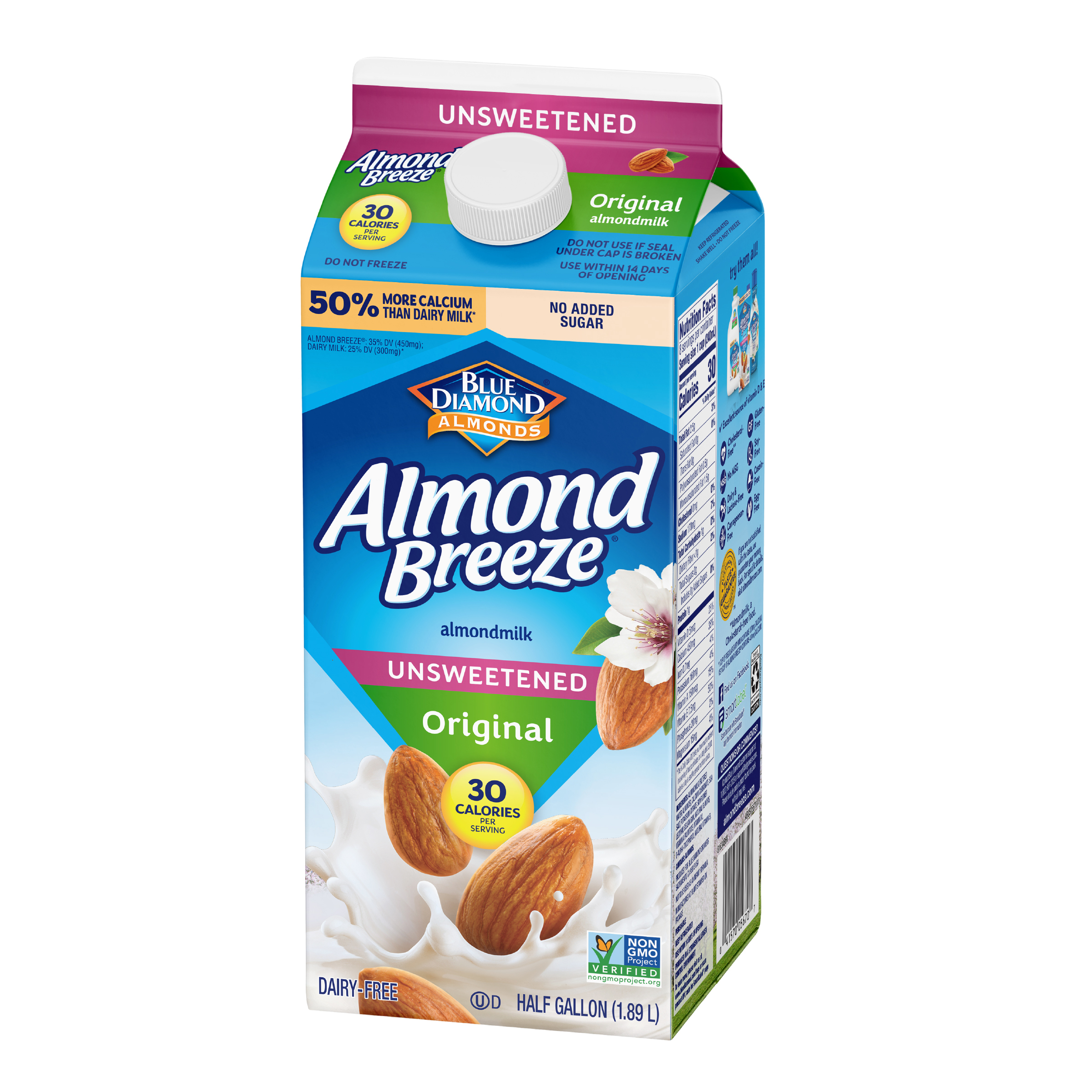 Almond Breeze Unsweetened Original Almond Milk, 64 oz thumbnail 3