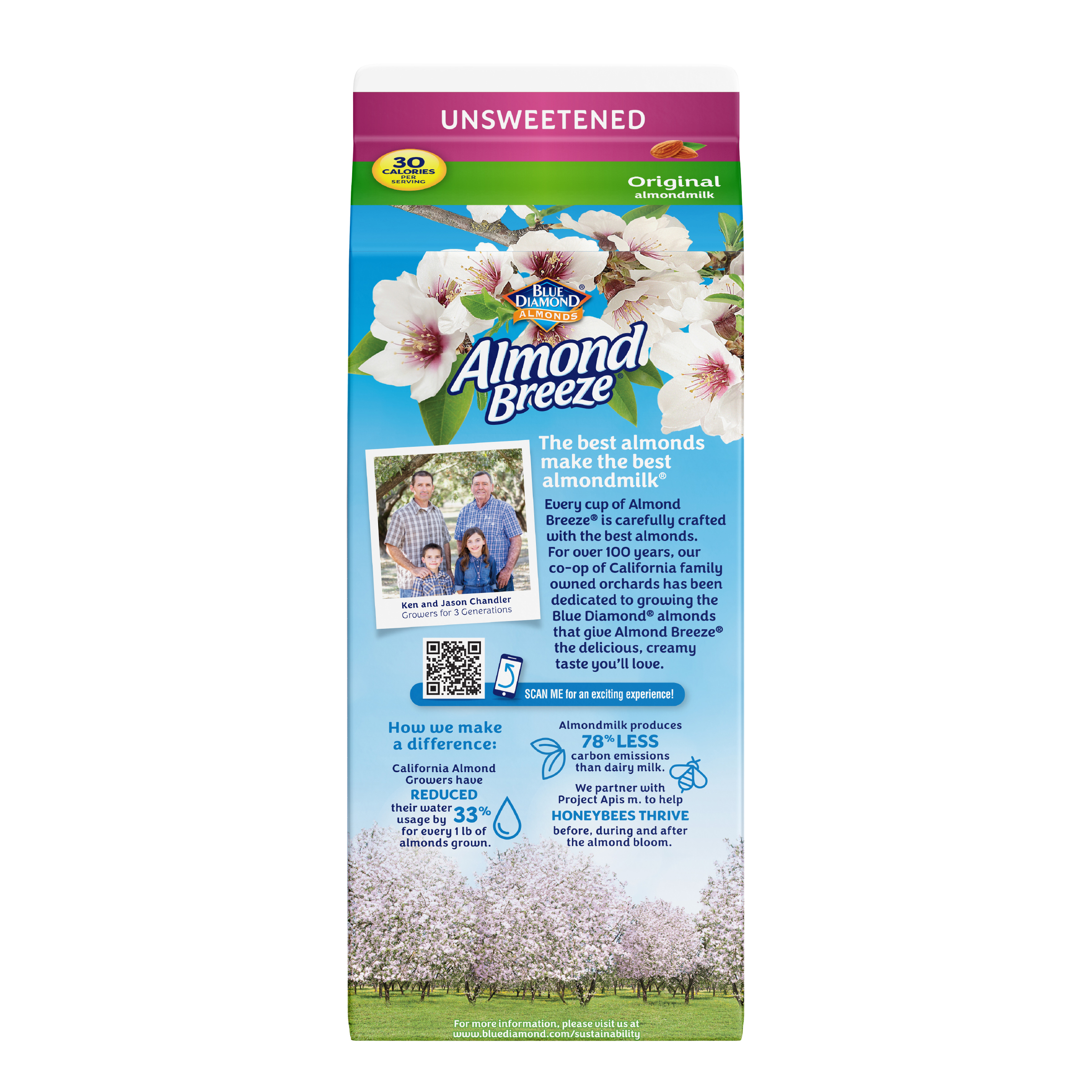 Almond Breeze Unsweetened Original Almond Milk, 64 oz thumbnail 4