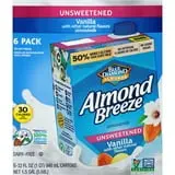Almond Breeze Unsweetened Vanilla Shelf-Stable Almondmilk, 32 oz (Pack of 6)