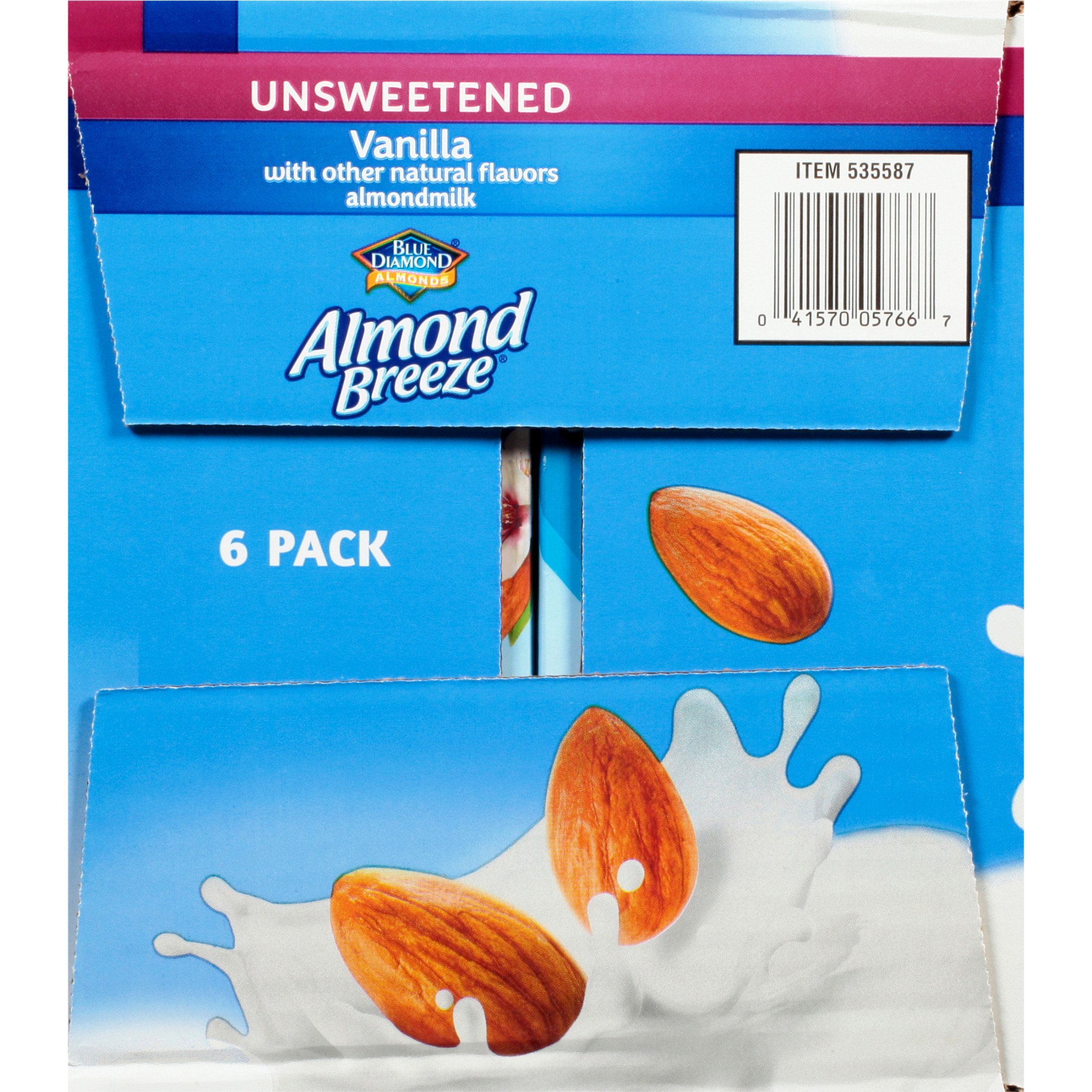 Almond Breeze Unsweetened Vanilla Shelf-Stable Almondmilk, 32 oz (Pack of 6) thumbnail 3